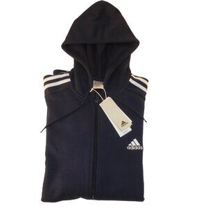 NEW Adidas Men's 3 Stripe Tall Medium Dark Blue Full Zip Hoodie